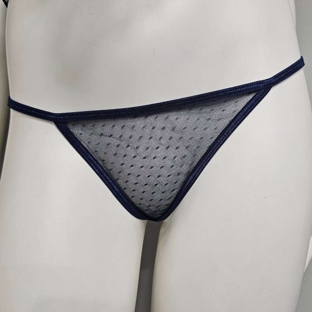 Sheer Lace Blue Babydoll Lingerie Set - Picture 4 of 8